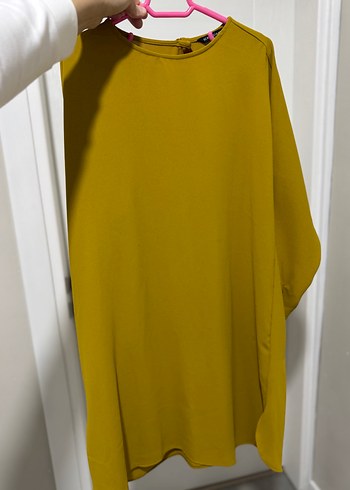 Yağ yeşili Kadın Uzun Kollu Salaş Tunik - Görsel 2