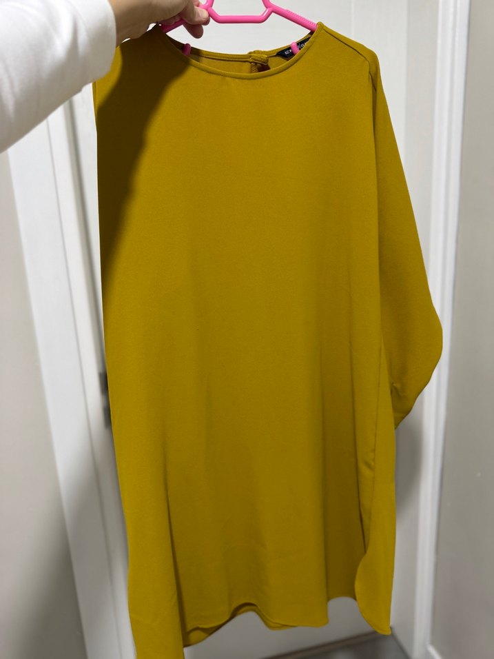 Yağ yeşili Kadın Uzun Kollu Salaş Tunik - Görsel 2