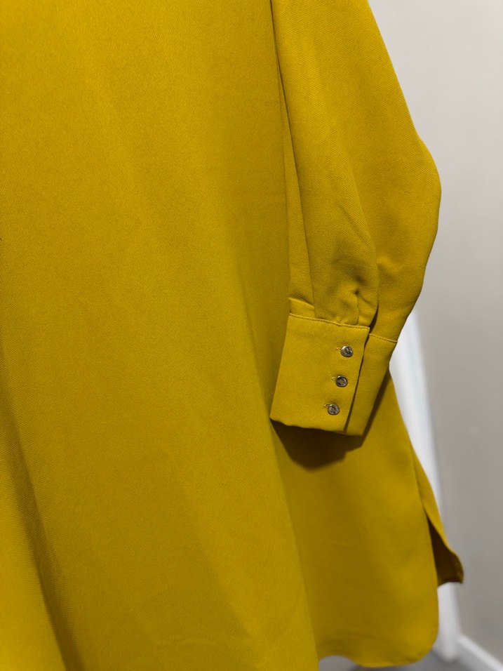 Yağ yeşili Kadın Uzun Kollu Salaş Tunik - Görsel 3