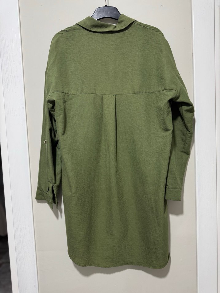 Kadın Haki Uzun Kollu  Gömlek - Görsel 2