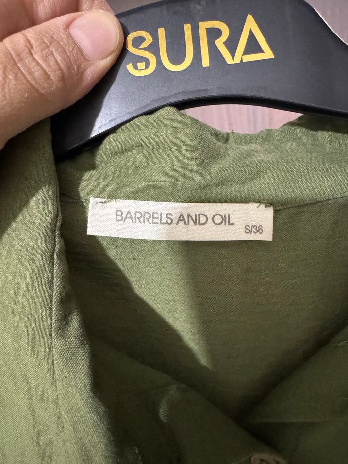 Kadın Haki Uzun Kollu  Gömlek - Görsel 3