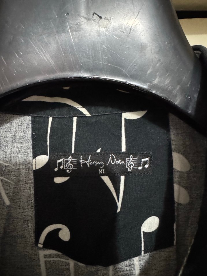 Uzun Kollu Siyah melodi Baskılı Erkek Gömlek - Görsel 3