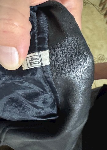 Düğmeli Siyah Deri Kadın Ceket - Görsel 4