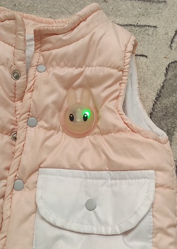 Pembe Nakışlı Kız Çocuk Yelek - Görsel 2