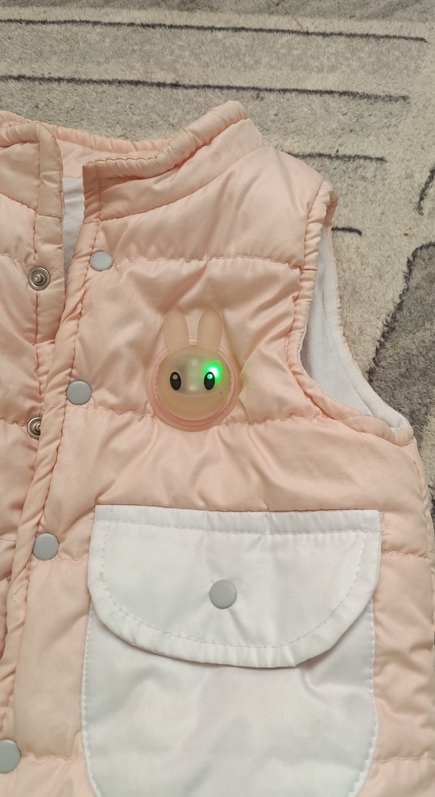 Pembe Nakışlı Kız Çocuk Yelek - Görsel 2