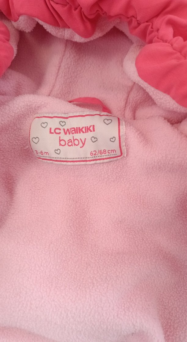 Kız Bebek Pembe Kapüşonlu Kar Tulumu - Görsel 5