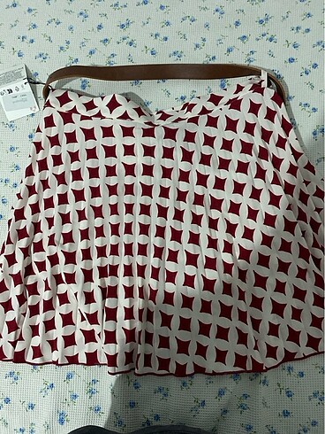 Zara Zara Pilili Desenli Mini Etek