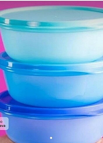 Tupperware 600 ml 3 lu sıkı kapak saklama kabı 