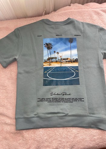 Gri Kısa Kollu Kadın Sweatshirt - Görsel 3