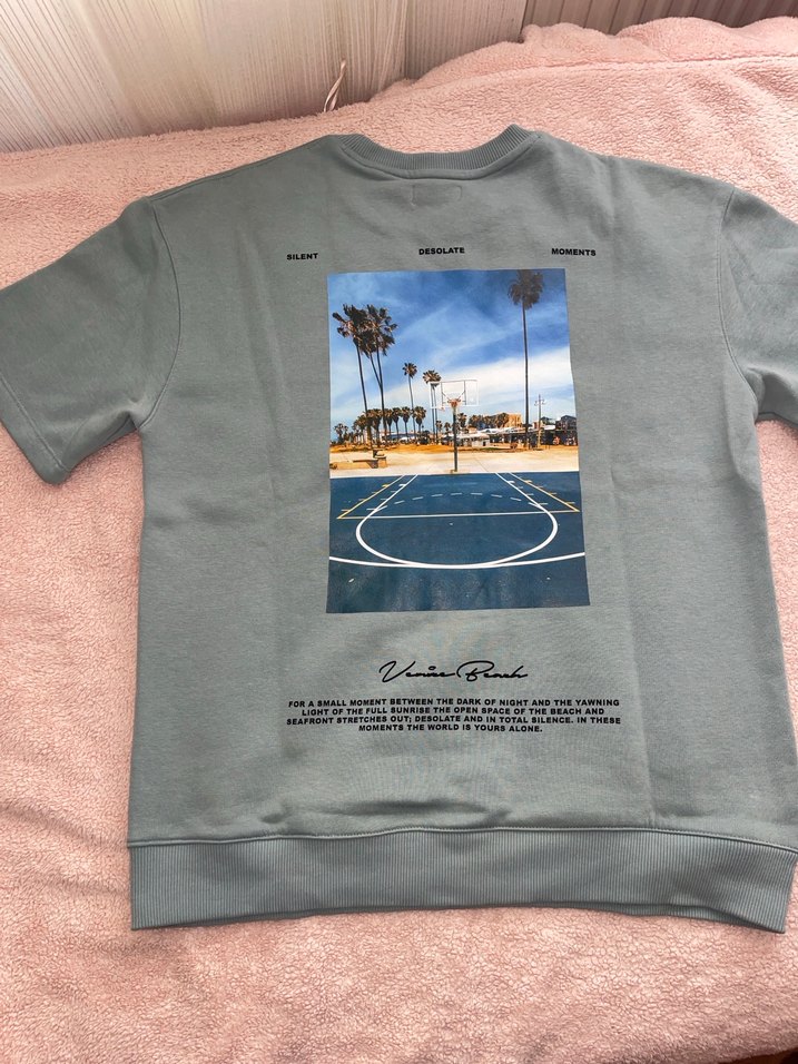 Gri Kısa Kollu Kadın Sweatshirt - Görsel 3