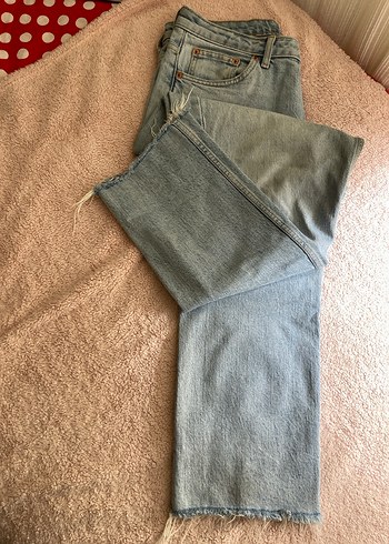 Gri Midi Boy Rahat Kesim Kadın Kot Pantolon