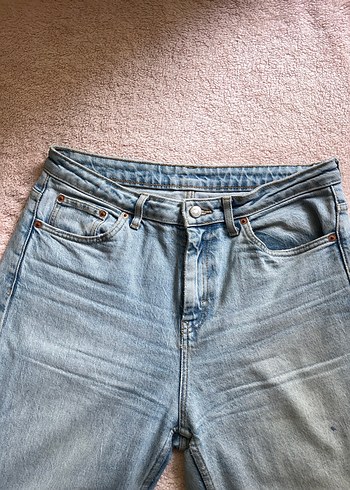 Topshop Gri Midi Boy Rahat Kesim Kadın Kot Pantolon
