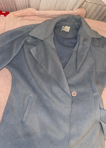 Mavi Midi  Kaban, Kürklü, Rahat Kesim - Görsel 4