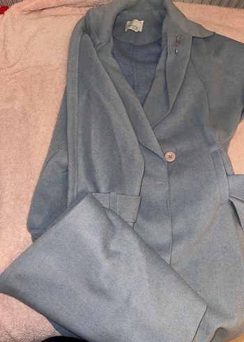 Mavi Midi  Kaban, Kürklü, Rahat Kesim - Görsel 2