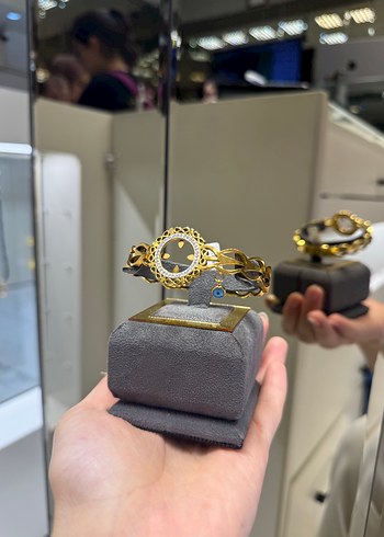 Beden Gold renk kadın çelik çeyrekli bileklik