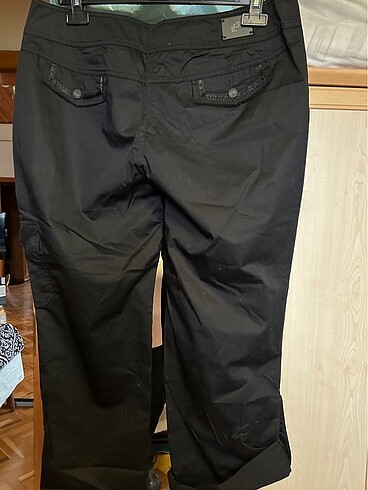 50 Beden siyah Renk Büyük beden Kapri tarz pantolon uzun veya kısa giyilir