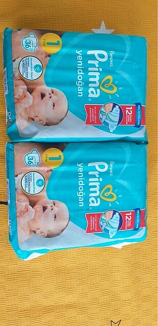 2 paket bebek bezi (72 adet)