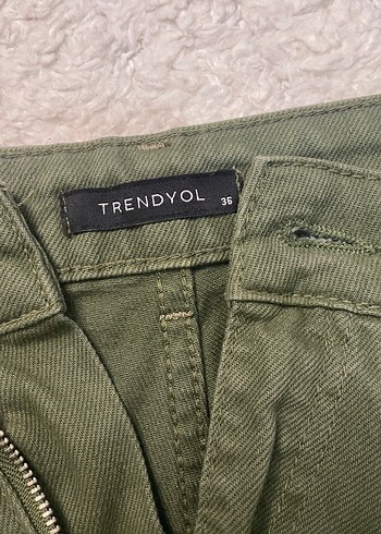 36 Beden Düğmeli Khaki Mini short Etek