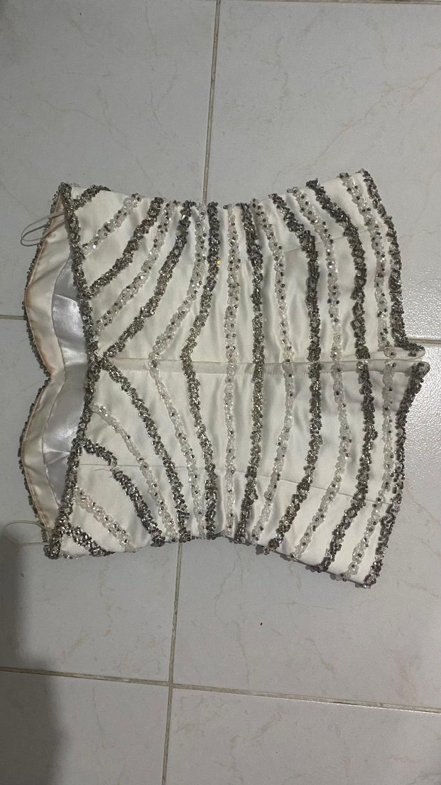 Taşlı straplez üst - Görsel 3