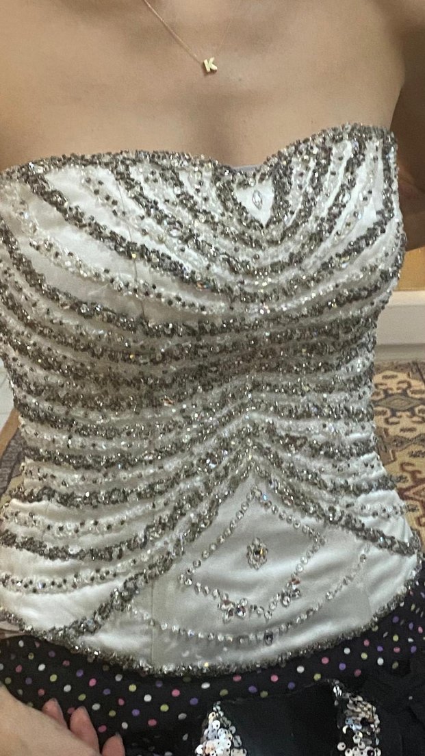 Taşlı straplez üst - Görsel 2