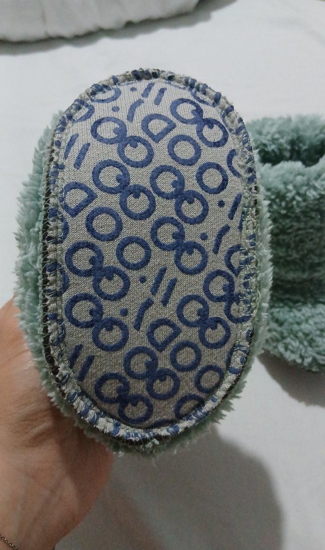 Turkuaz Örgü Erkek Bebek Pandufu - Görsel 2