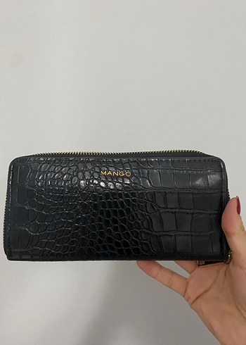 Beden Mango Siyah Kroko Desenli Kadın Cüzdan