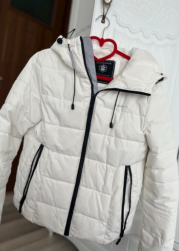 Beyaz Fermuarlı Kadın Kışlık Mont - Görsel 2