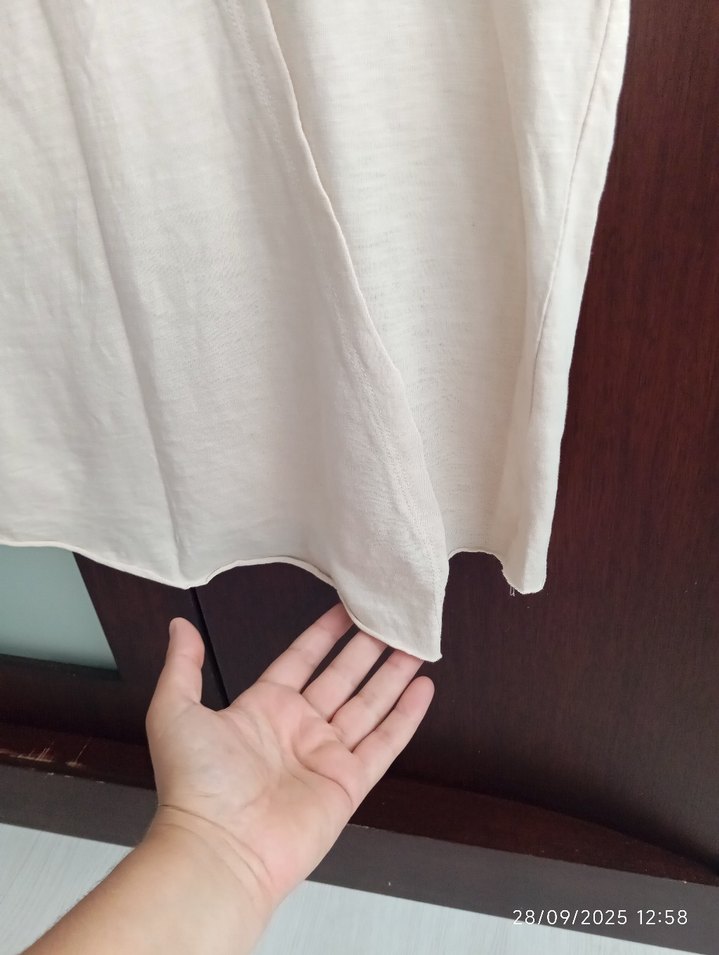 çocuk Bej Kısa Kollu Keten Tişört - Görsel 5