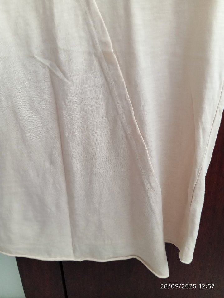 çocuk Bej Kısa Kollu Keten Tişört - Görsel 2