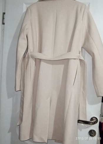 Bej Uzun Kemerli Kadın Kaban - Görsel 2