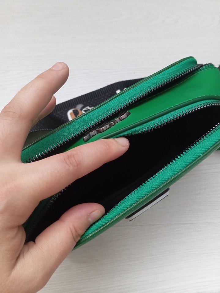 Lagerfeld Baskılı Yeşil Deri Kadın Çapraz Çanta - Görsel 5