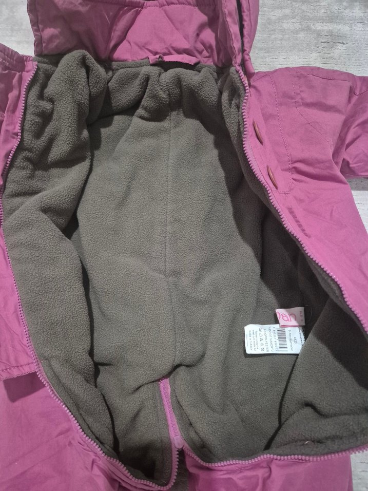 Gül kurusu renginde Bebek Tulumu Kapüşonlu Düğmeli 6/9 ay - Görsel 3