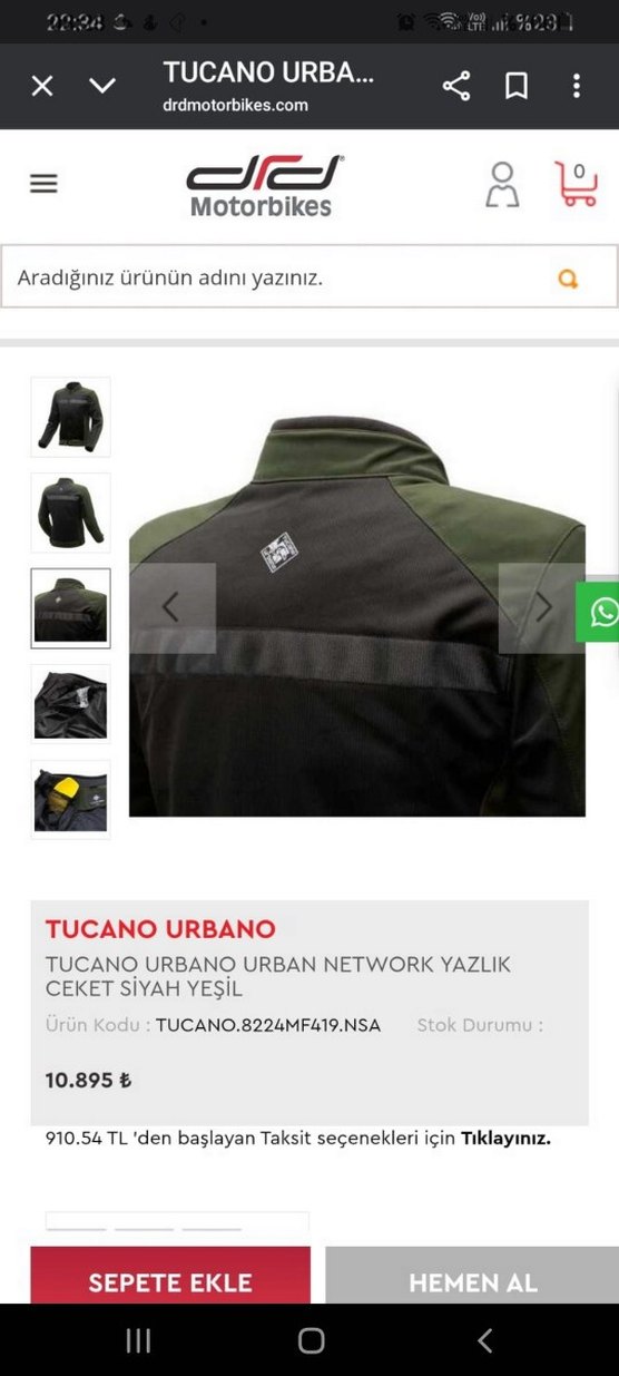 Tucano Urbano Yeşil Siyah erkek motorcu montu - Görsel 3