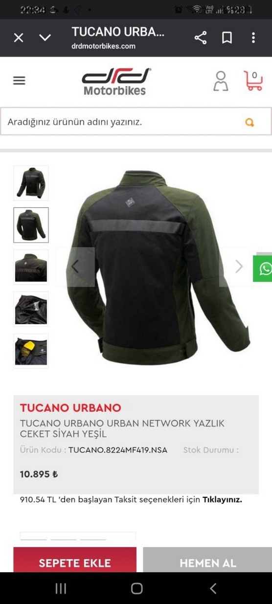 Tucano Urbano Yeşil Siyah erkek motorcu montu - Görsel 2