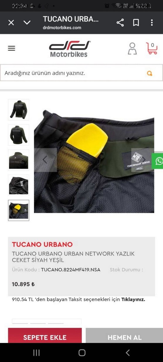 Tucano Urbano Yeşil Siyah erkek motorcu montu - Görsel 5
