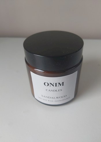 ONIM Sandal Ağacı Kokulu  %100 soya el yapımı Mum - Görsel 2