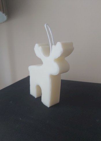 Beyaz Geyik Şeklinde soya mum - Görsel 3