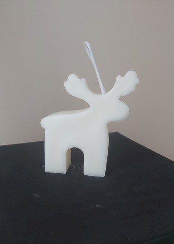 Beyaz Geyik Şeklinde soya mum - Görsel 4