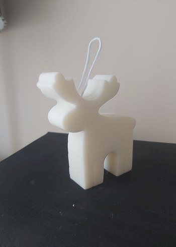 Beyaz Geyik Şeklinde soya mum - Görsel 2