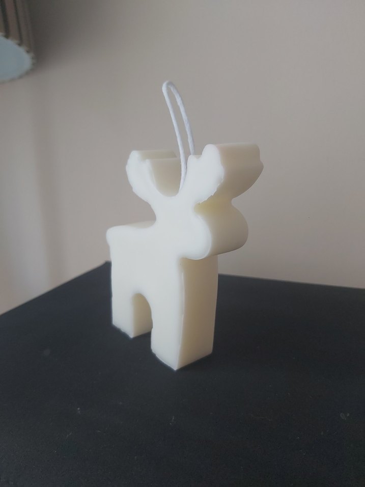 Beyaz Geyik Şeklinde soya mum - Görsel 3