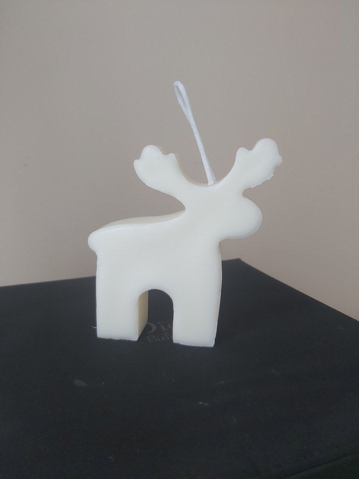 Beyaz Geyik Şeklinde soya mum - Görsel 4