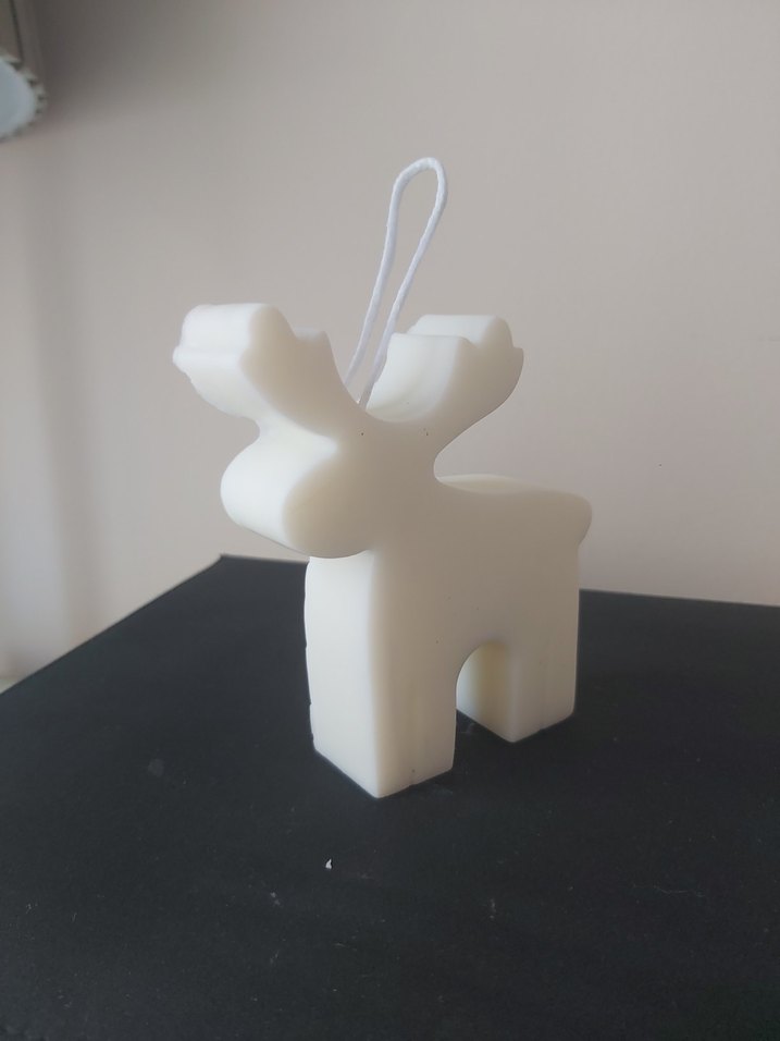 Beyaz Geyik Şeklinde soya mum - Görsel 2