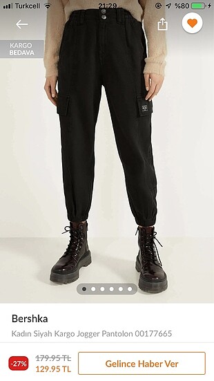 Siyah kargo jogger
