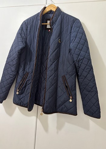 Kadın Mavi Cep Fermuarlı Regular Fit Mont - Görsel 4