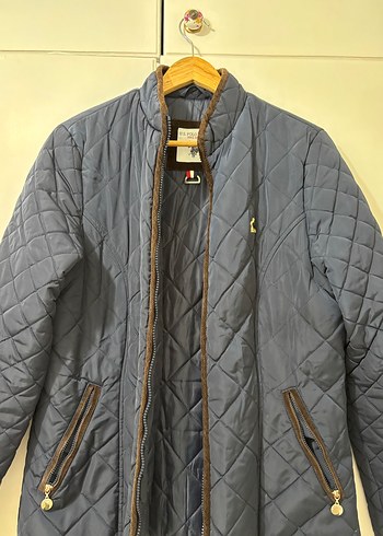 Kadın Mavi Cep Fermuarlı Regular Fit Mont - Görsel 10