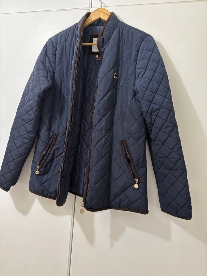 Kadın Mavi Cep Fermuarlı Regular Fit Mont - Görsel 4