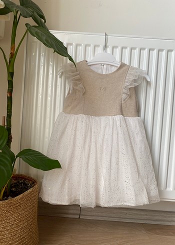 Kız Çocuk Beyaz Fırfırlı Pamuklu Elbise - Görsel 4