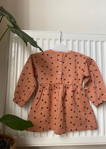 Uzun Kollu Kalp Desenli Kız Elbisesi - Görsel 6