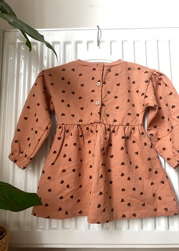 Uzun Kollu Kalp Desenli Kız Elbisesi - Görsel 4