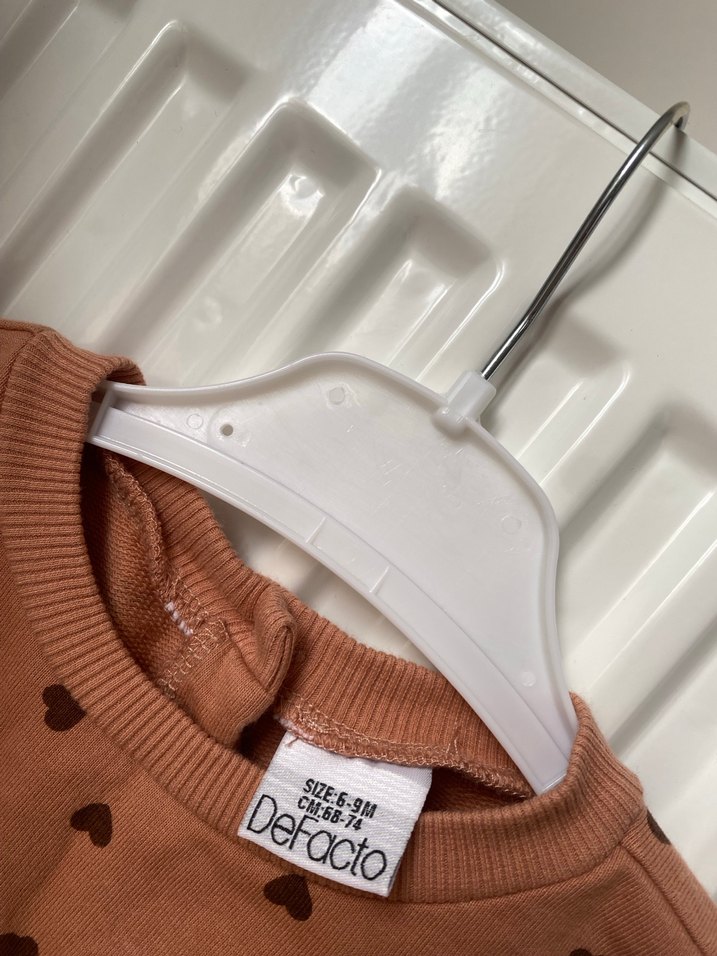 Uzun Kollu Kalp Desenli Kız Elbisesi - Görsel 3